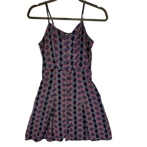 Xhilaration Boho Geometric Mini Dress Pink Blue Medium Juniors Fit Sleeveless‎